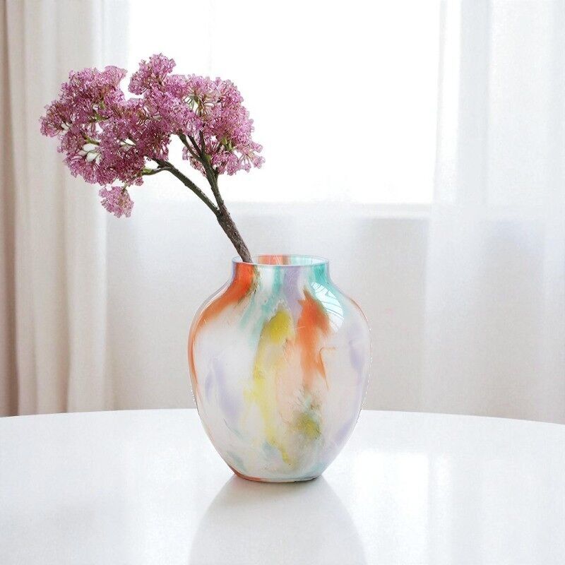 Bunte Glasvase im Tintenstil – Moderne Hydrokulturvase
