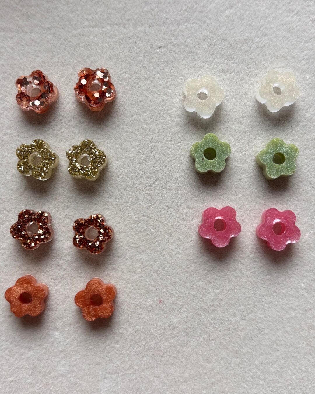 Mini flower earrings refills - resin tassels