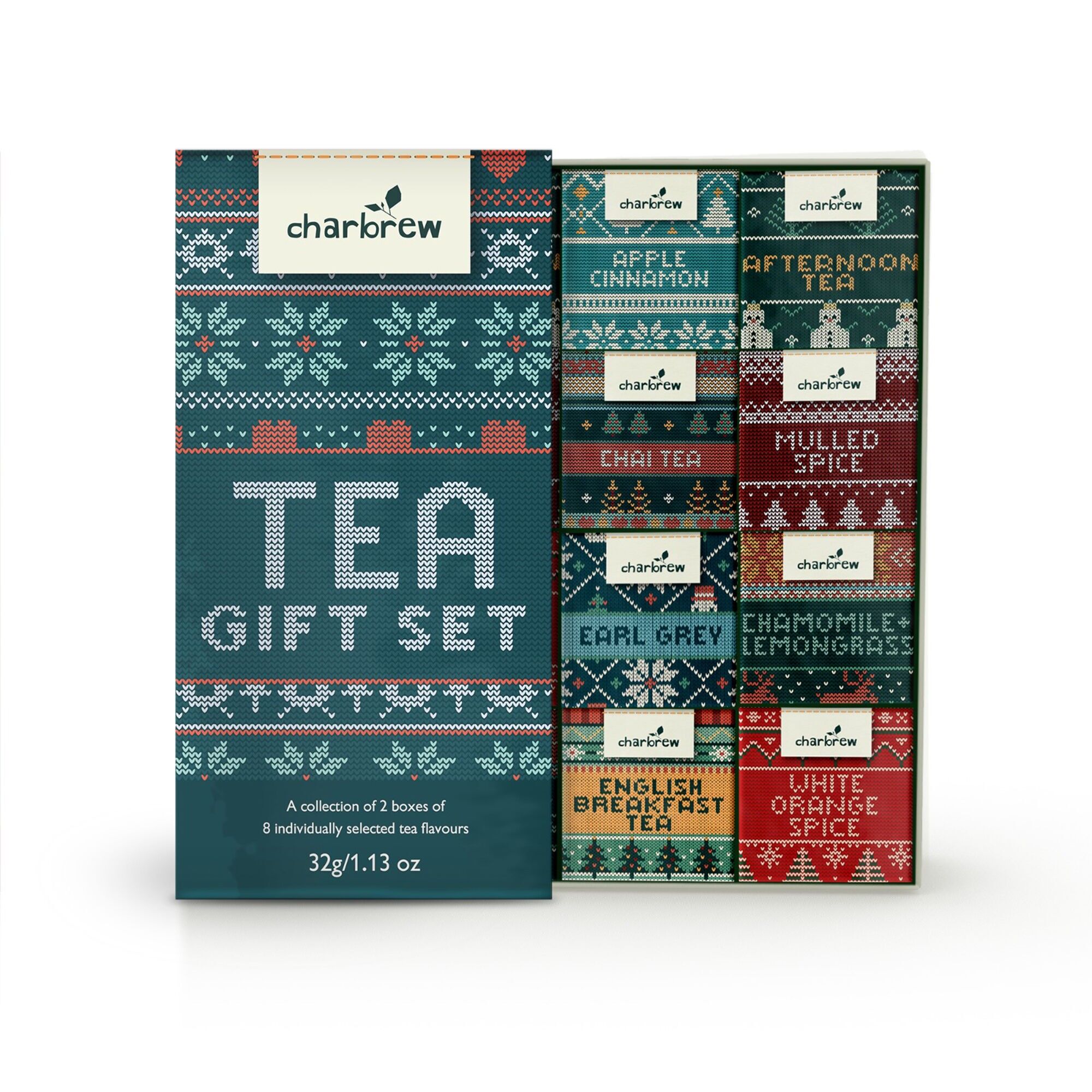 Set regalo di Natale con scatola da tè e maglione - 16 bustine di tè