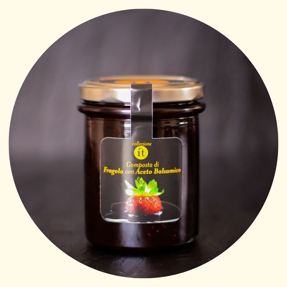 Compota de fresa y vinagre balsámico