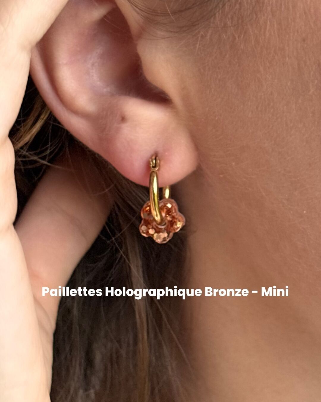 Mini flower earrings - gold hoops & resin tassels