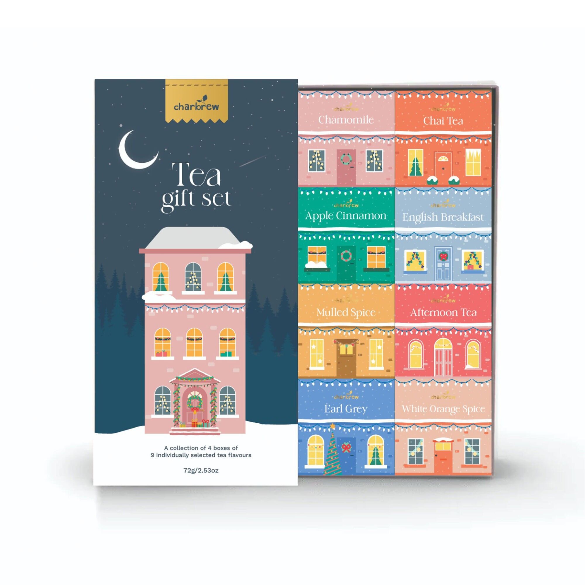 Set regalo di tè natalizio Festive House - 16 bustine di tè