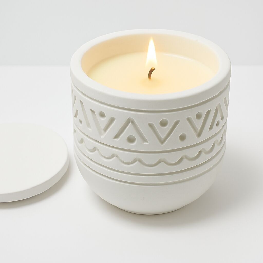 Vela de soja con aroma a sándalo en frasco hecho a mano