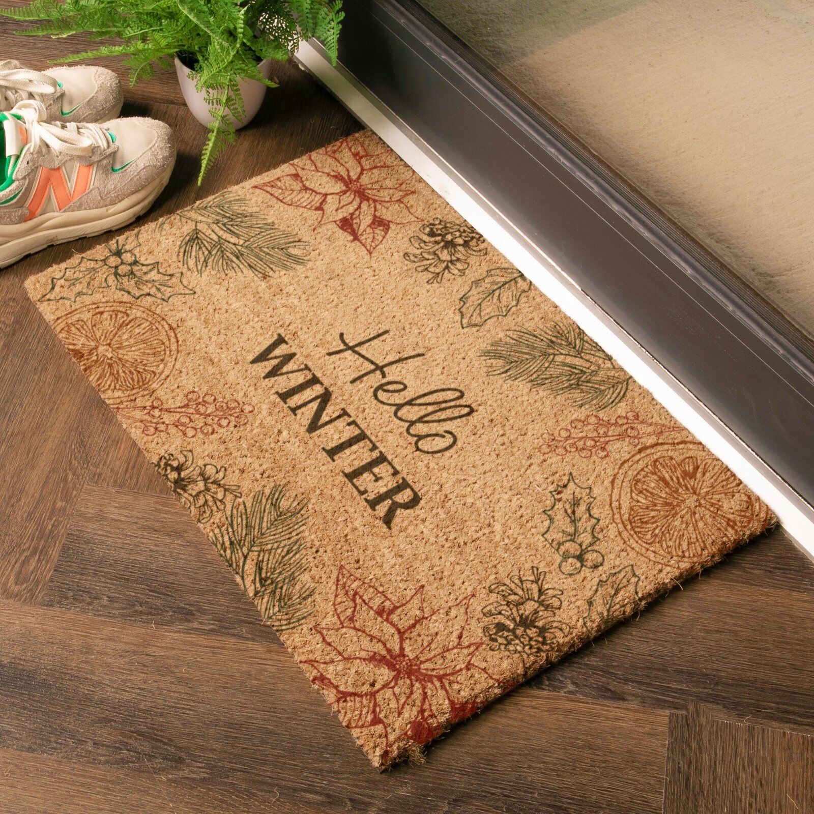 Hallo Winter Kokos-Fußmatte (60 x 40 cm)