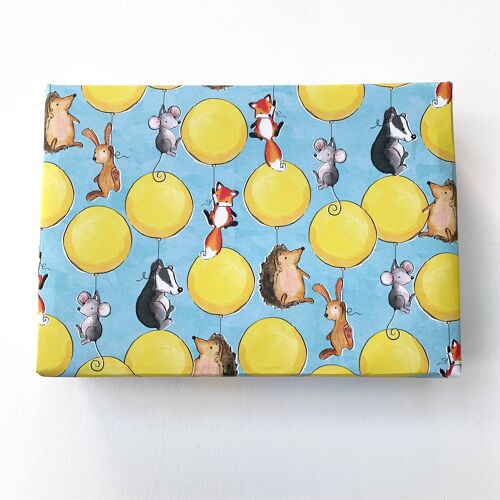 Woodland Animals And Balloons wrapping paper Sheets