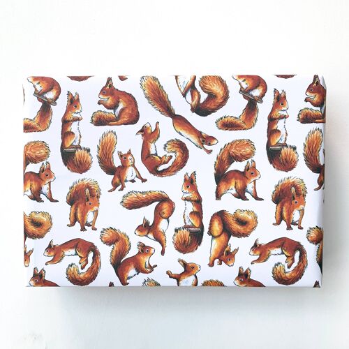 Red Squirrels wrapping paper Sheets