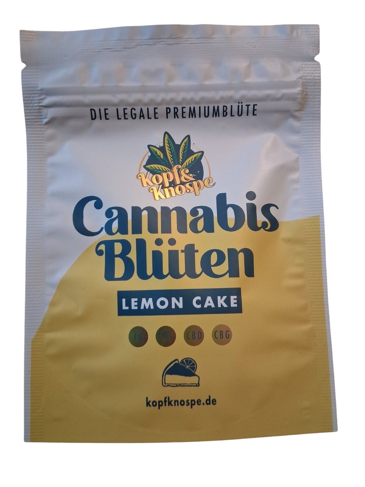 Kopf & Knospe Fiore di Cannabis – Torta al Limone con CBD e CBG, 1g