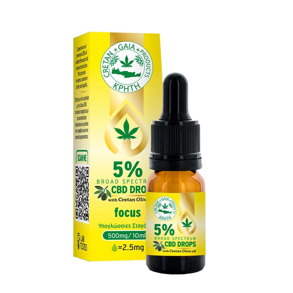 Olio di cannabis a spettro completo Cretan Gaia – 5% CBD con olio d'oliva cretese, 10 ml