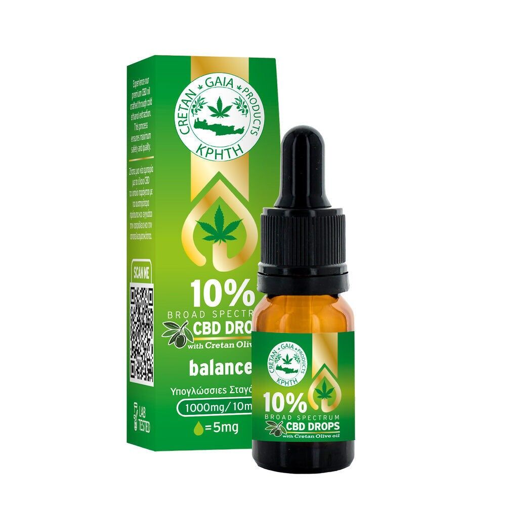 Aceite de cannabis de espectro completo Cretan Gaia – 10 % CBD con aceite de oliva cretense, 10 ml