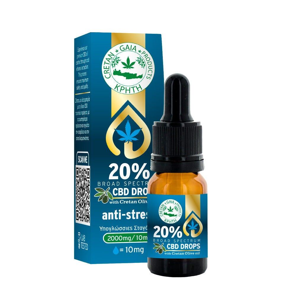 Olio di cannabis a spettro completo Cretan Gaia – 20% CBD con olio d'oliva cretese, 10 ml
