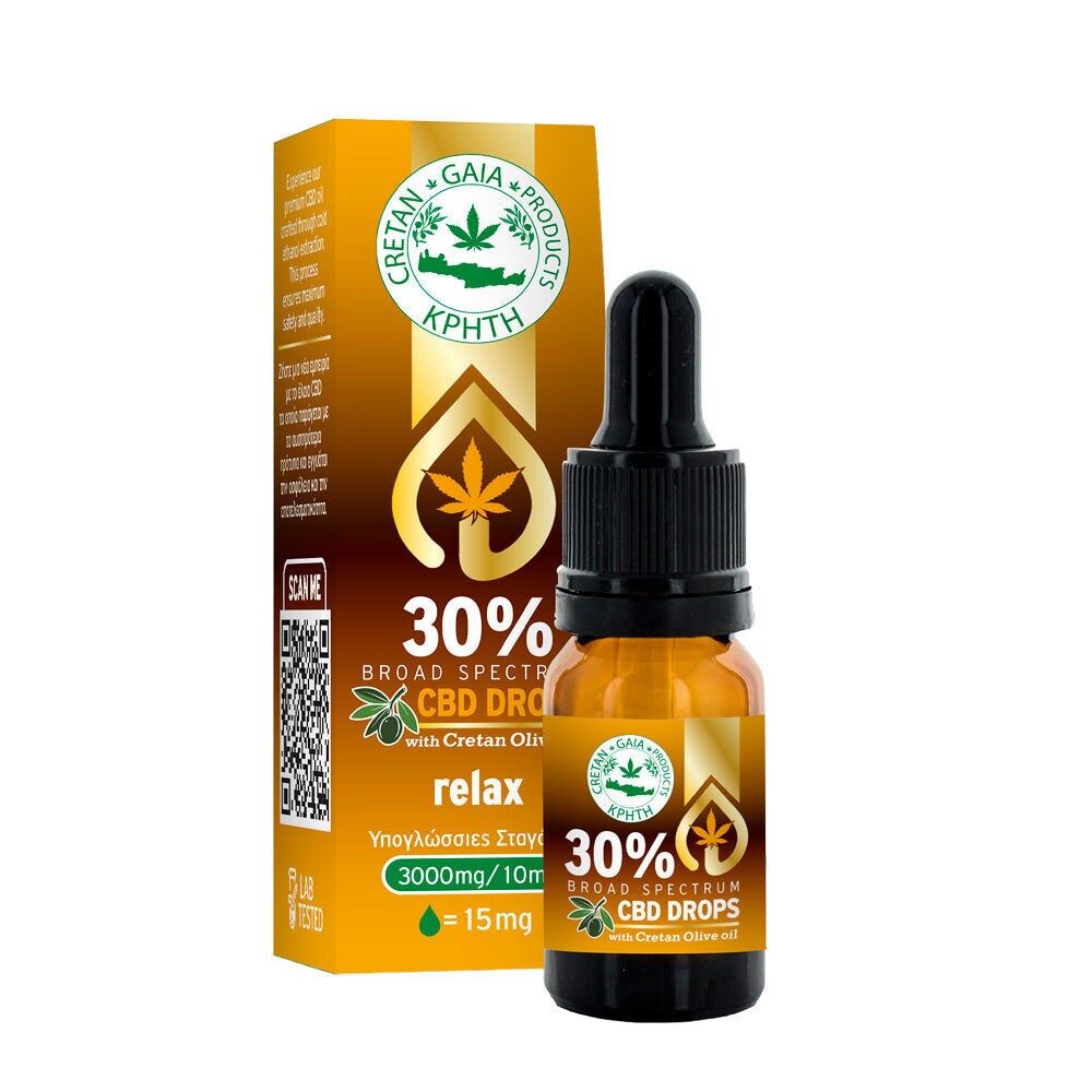 Aceite de cannabis de espectro completo Cretan Gaia – 30 % CBD con aceite de oliva cretense, 10 ml