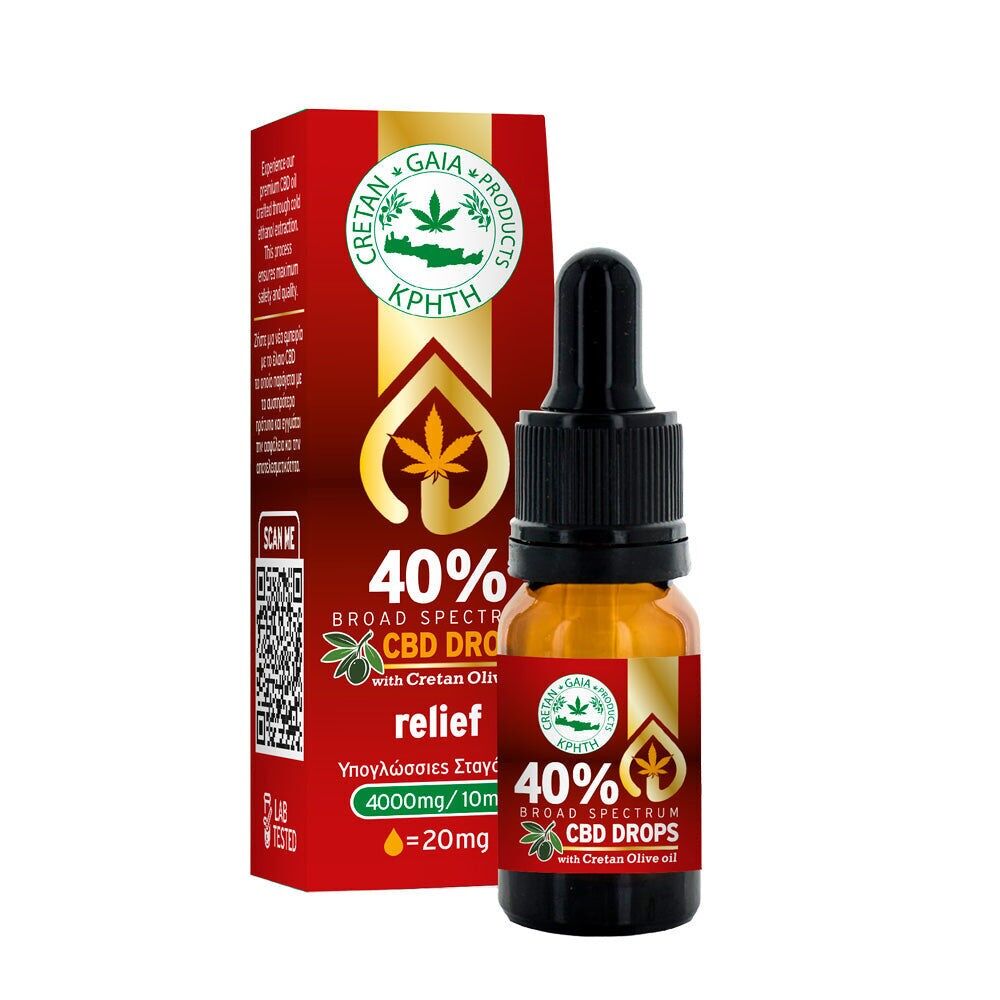 Aceite de cannabis de espectro completo Cretan Gaia – 40 % CBD con aceite de oliva cretense, 10 ml