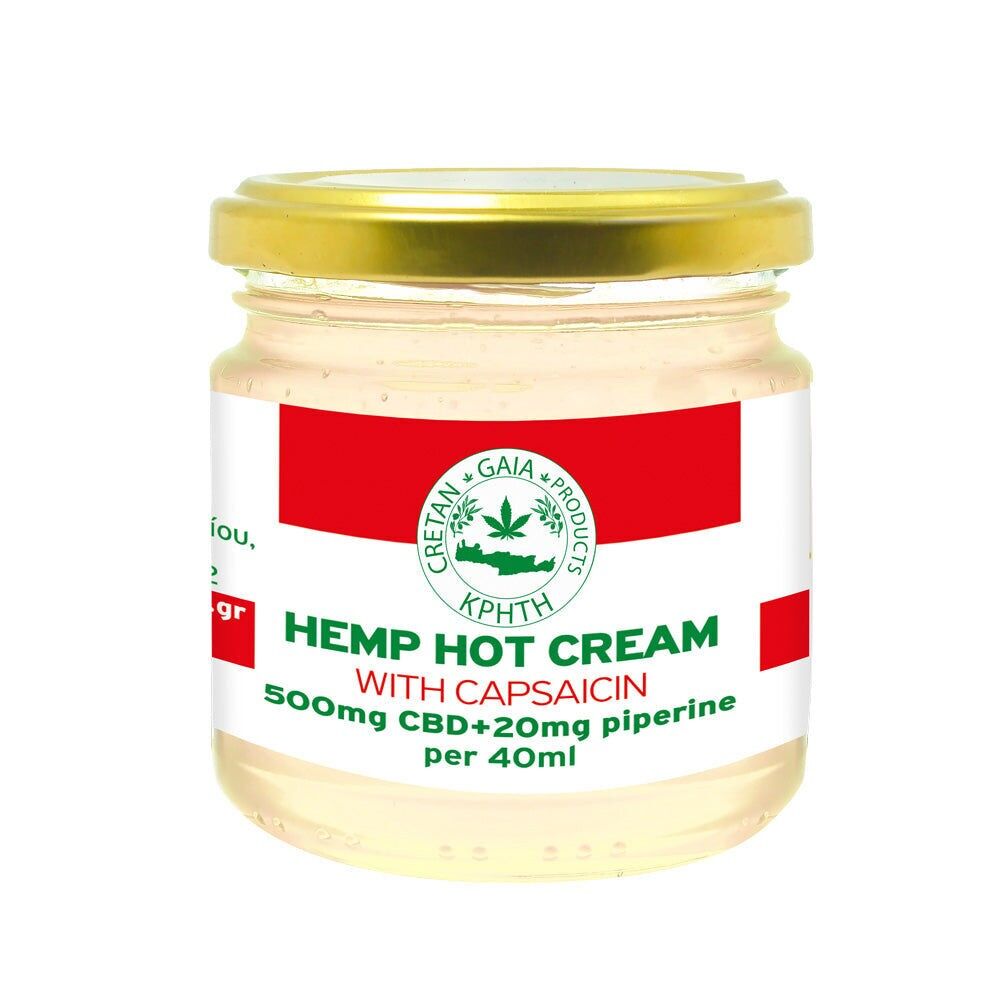 Crema calda alla canapa Cretan Gaia – 500 mg di CBD, 20 mg di piperina e capsaicina, 40 ml