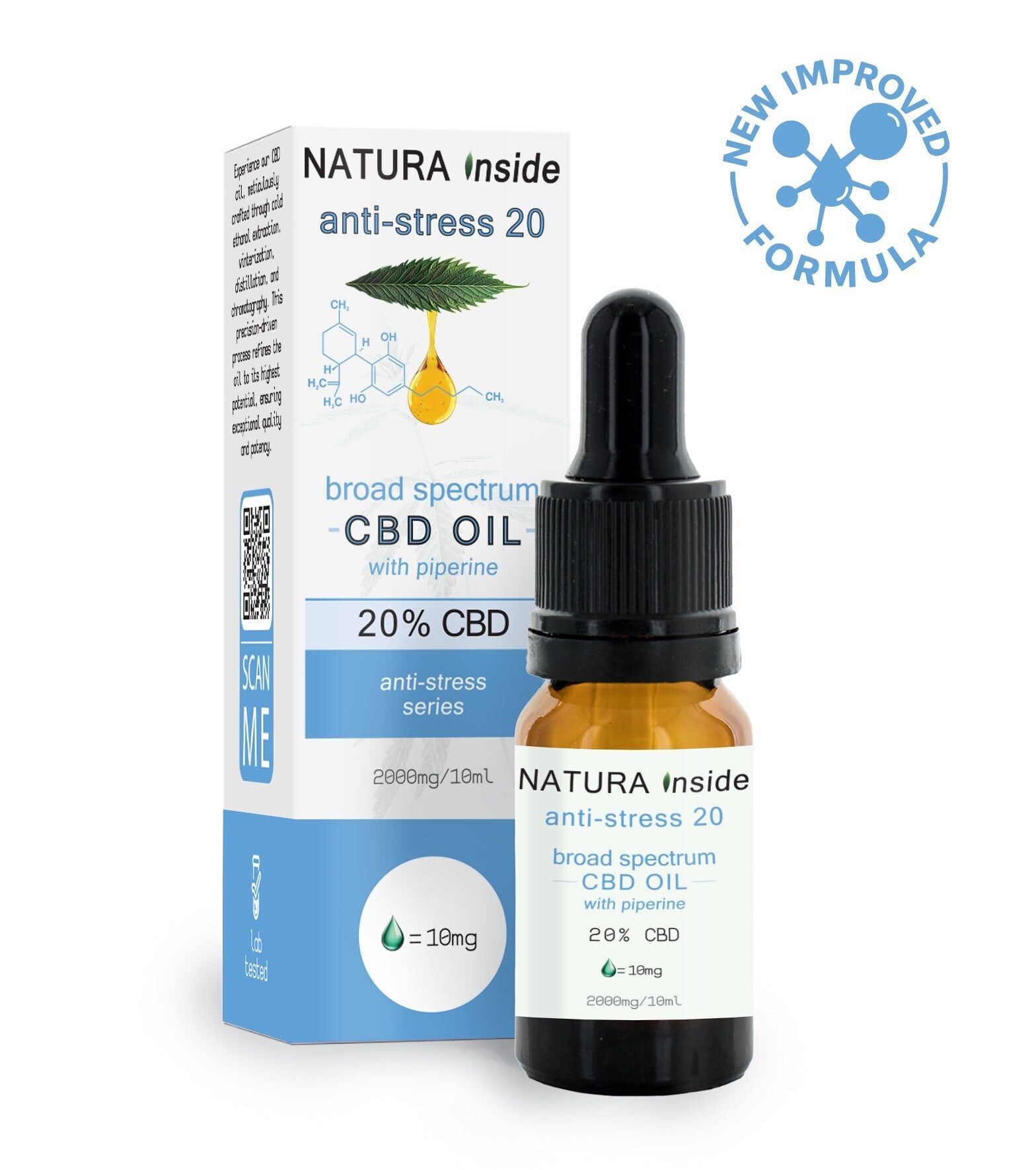 Olio di cannabis a spettro completo Natura Inside – 20% CBD con piperina, serie Ydor, 10 ml