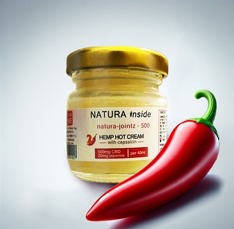 Crema calda alla canapa Natura Inside – 500 mg di CBD, 20 mg di piperina e capsaicina, 40 ml