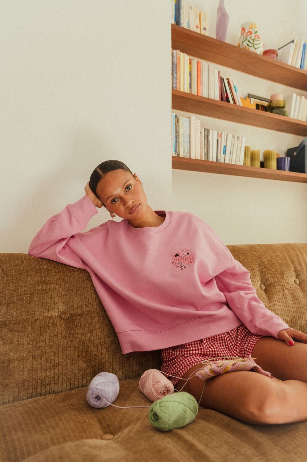 Sweat brodé Sunday flemme