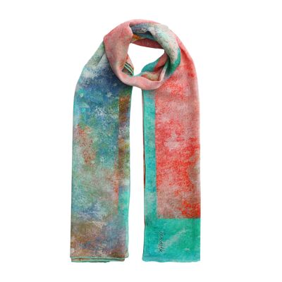 Grande sciarpa in seta naturale - 200 x 65 cm - Cucita a mano