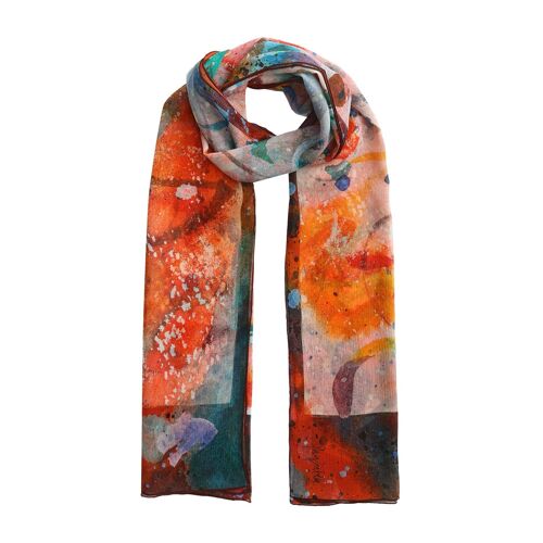 Pañuelo Estampado Abstracto para Hombre y Mujer - 200 x 65 cm - Cosido a Mano