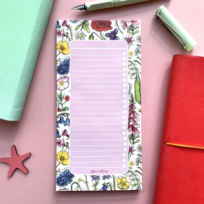 Wildflowers to do list notepad