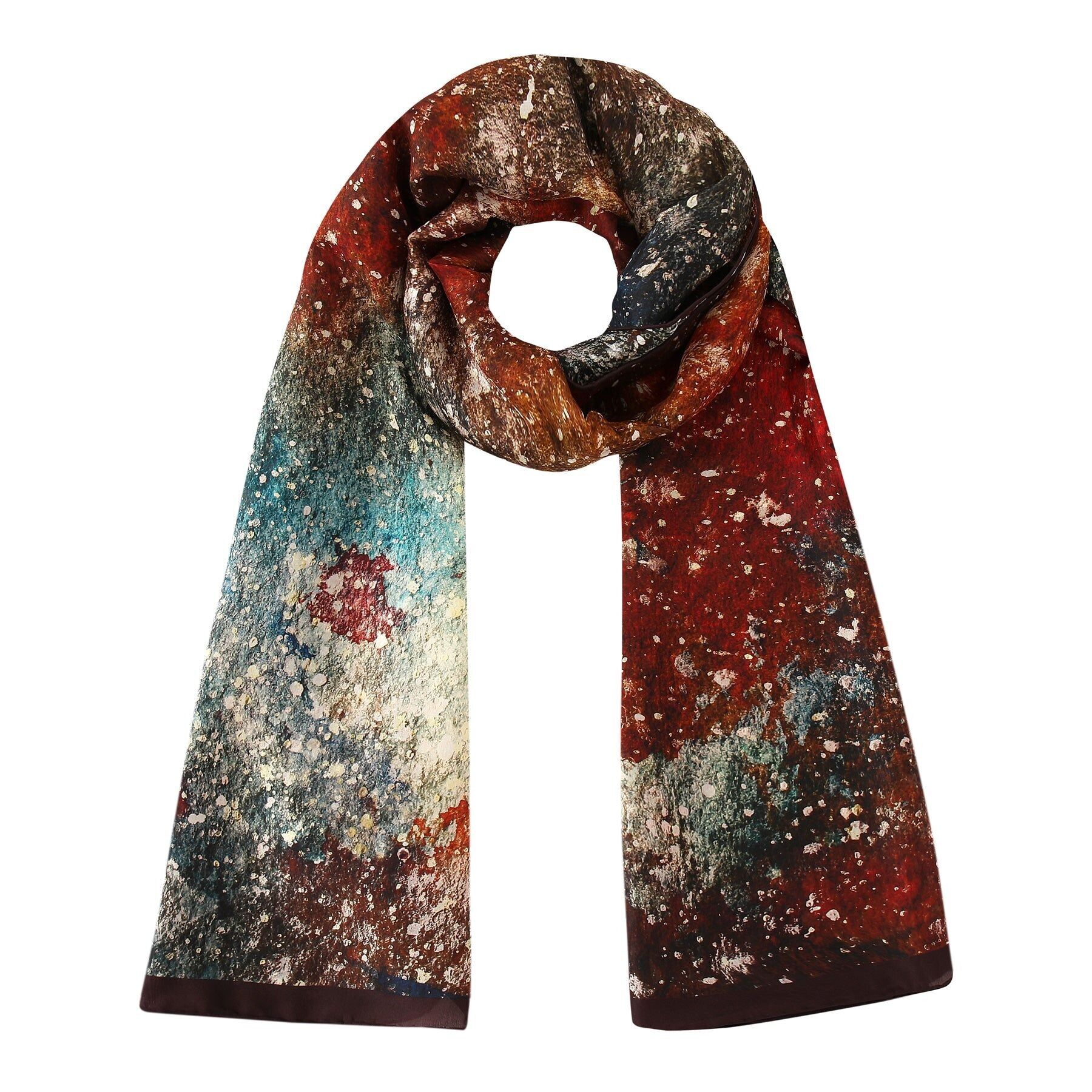 Foulard Multicolor para Hombre y Mujer - Seda Natural - 200 x 65 cm - Cosido a Mano