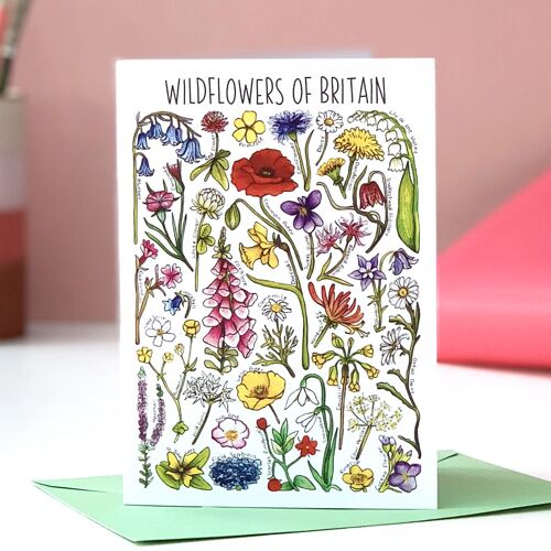 Wildflowers of Britain Art Blank Greeting Card