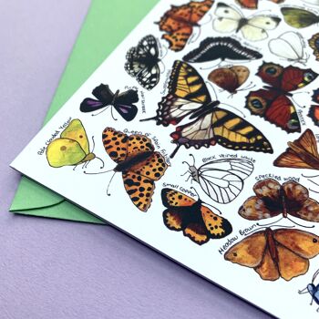 Papillons de Grande-Bretagne Art Carte de voeux vierge 7