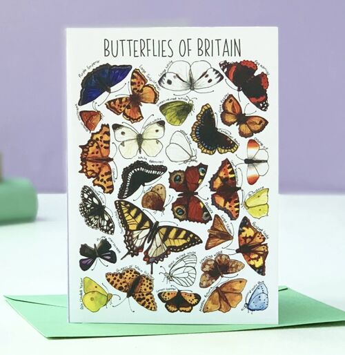 Butterflies of Britain Art Blank Greeting Card
