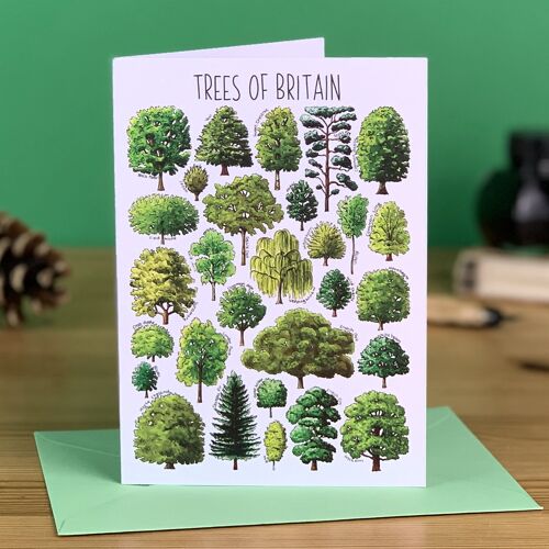 Trees of Britain Art Blank Greeting Card