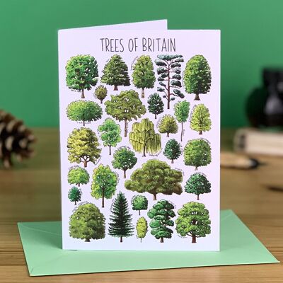 Trees of Britain Art Tarjeta de felicitación en blanco