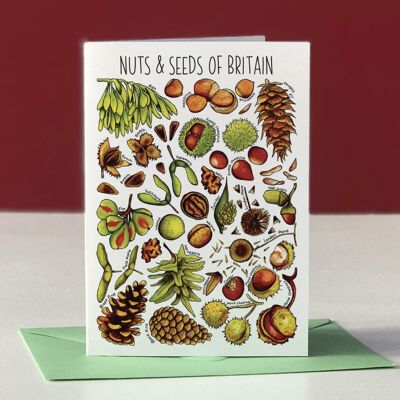 Nuts & Seeds of Britain Art Blanko-Grußkarte
