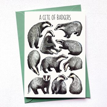 A Cete of Badgers Art Carte de voeux vierge 2