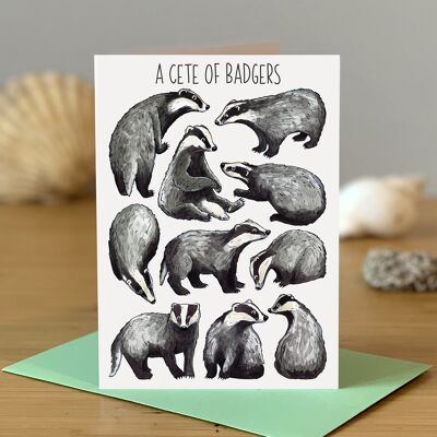 A Cete of Badgers Art Blank Greeting Card