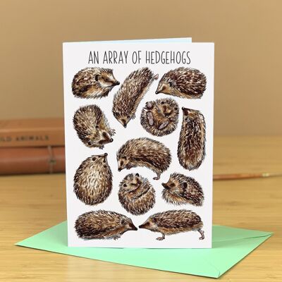 An Array of Hedgehogs Art Blank Greeting Card