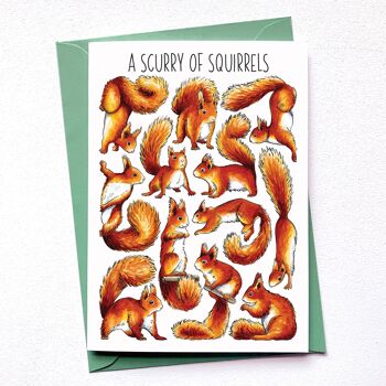 Un Scurry of Squirrels Art Carte de vœux vierge 2