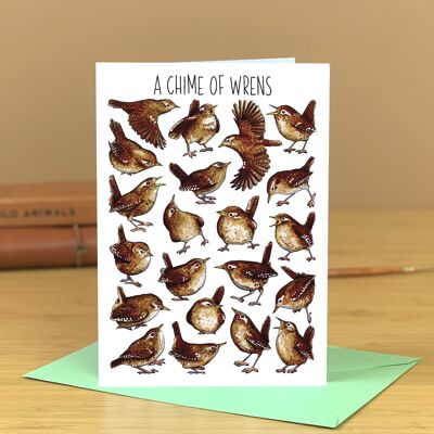 A Chime of Wrens Art Blank Greeting Card
