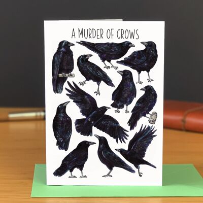 A Murder of Crows Art Tarjetas de felicitación en blanco