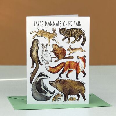 Große Säugetiere Großbritanniens Kunst Blanko-Grußkarte