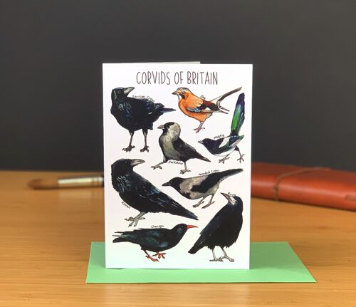 Corvids of Britain Art Blank Greeting Card