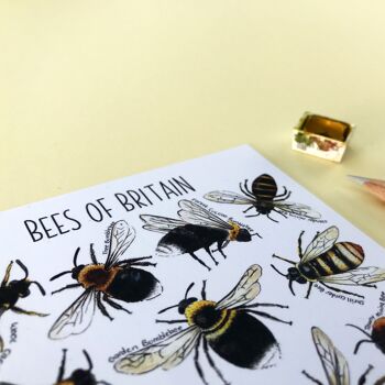 Carte postale vierge d'art d'abeilles de Grande-Bretagne 5