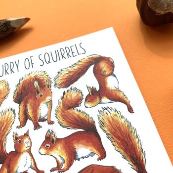 Carte postale vierge d'art d'écureuils 2