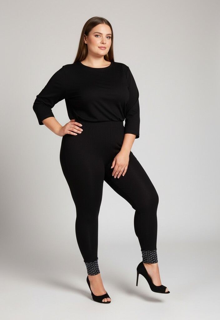 Legging grande taille bi-matière (B90)