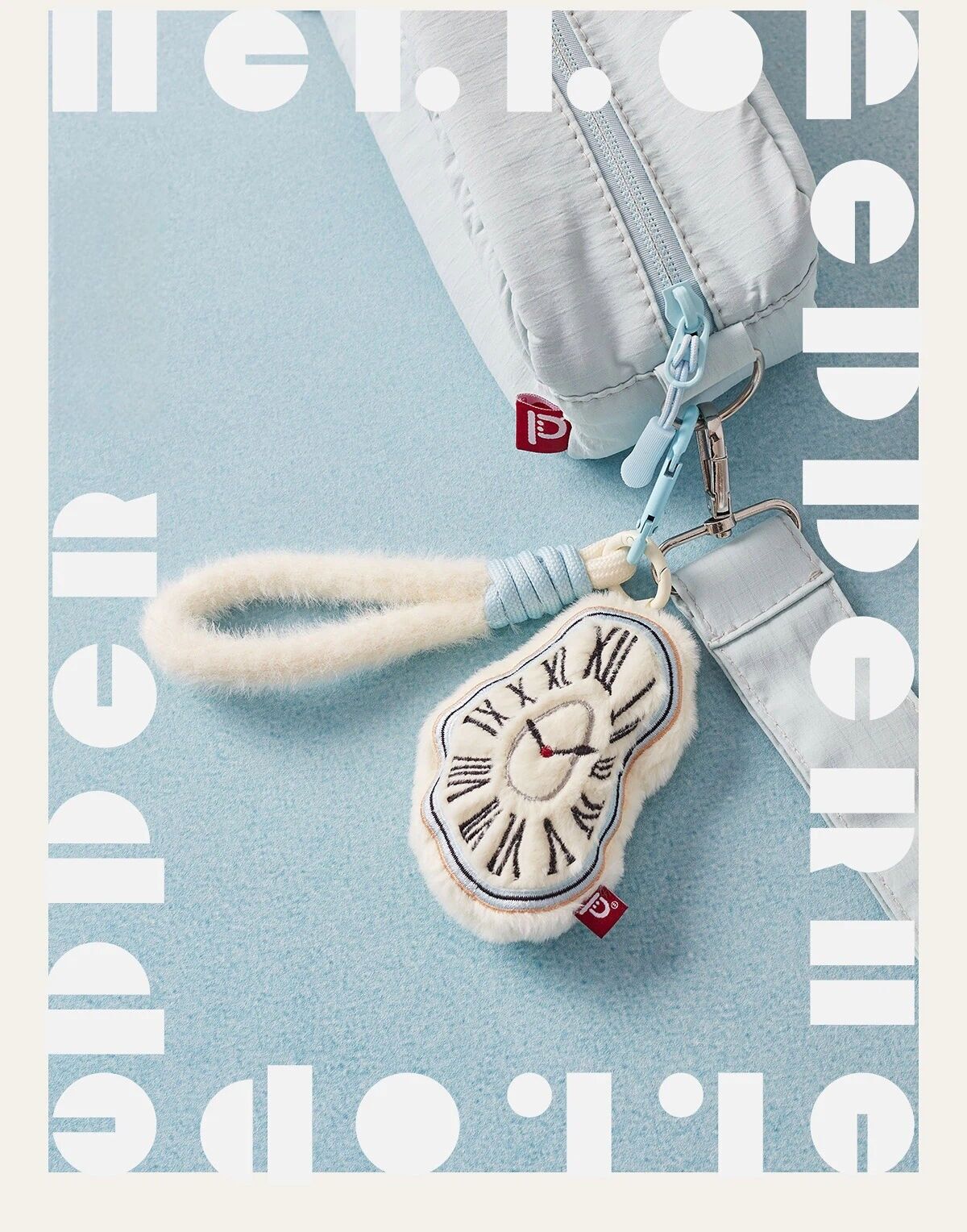 Hello Pepper – Llavero/Mini peluche con forma de reloj de peluche surrealista (10 x 6 x 3 cm, diseño flexible)