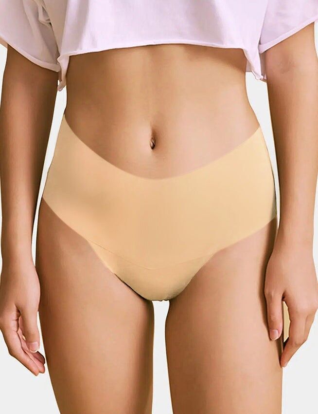 Braguita sexy de seda helada de cintura alta sin costuras