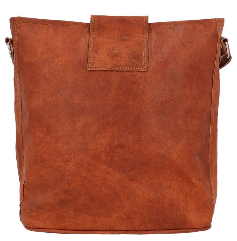 Tote Bag Handbag Shoulder Bag – Brown Leather, Vintage Design, Adjustable Strap, Zipper Closure, A5 Format