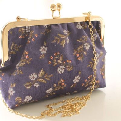 Borsa retrò in velluto blu Emma