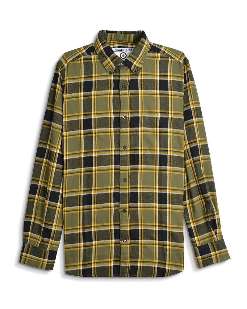 L/S Brushed Check Shirt Khaki AW25