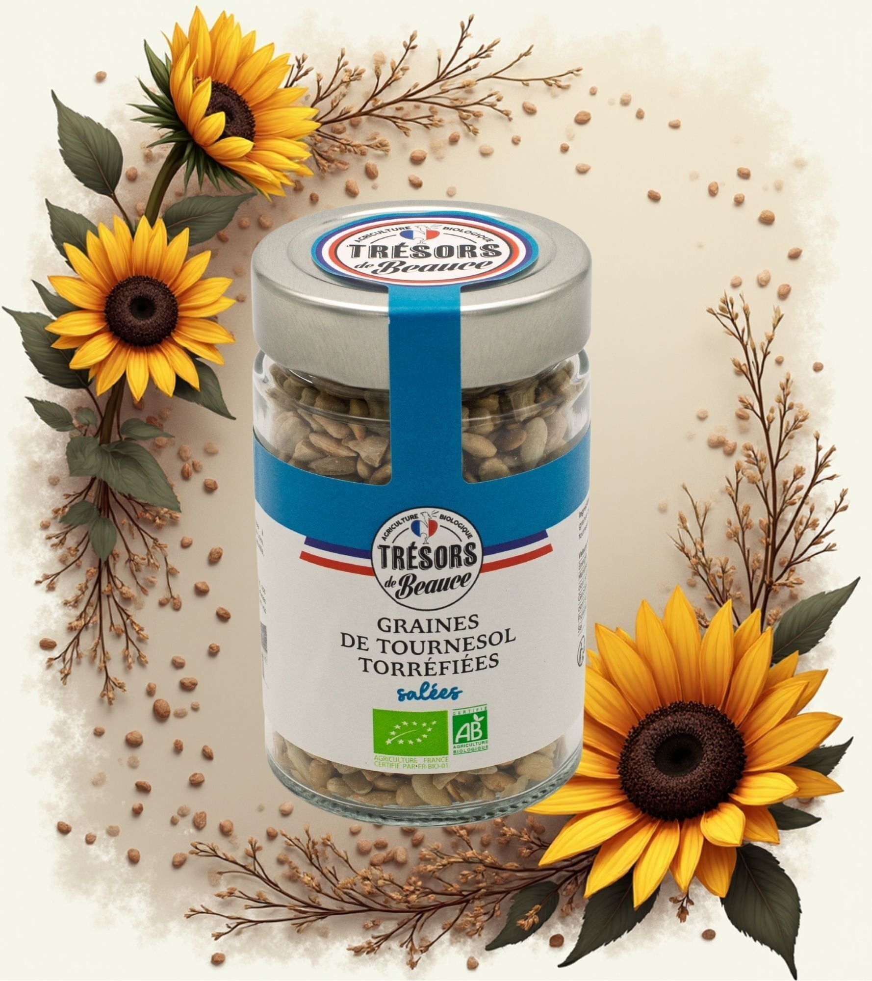 SEMI DI GIRASOLE BIOLOGICI TOSTATI E SALATI BARATTOLO DA 100 G