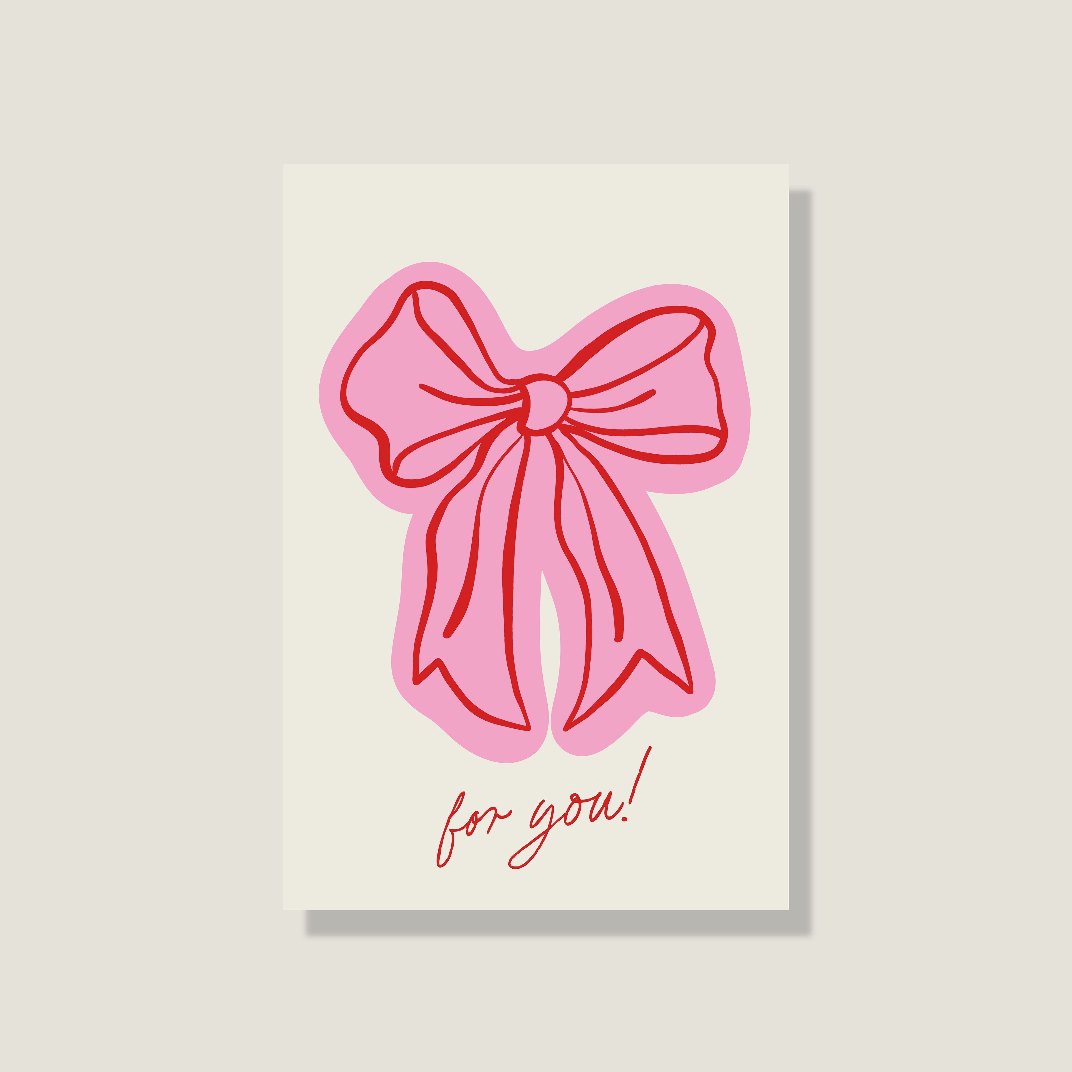 Postkarte 'Pink Bow'