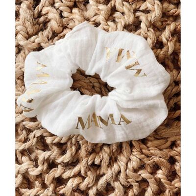 Scrunchie in garza di cotone MAMA