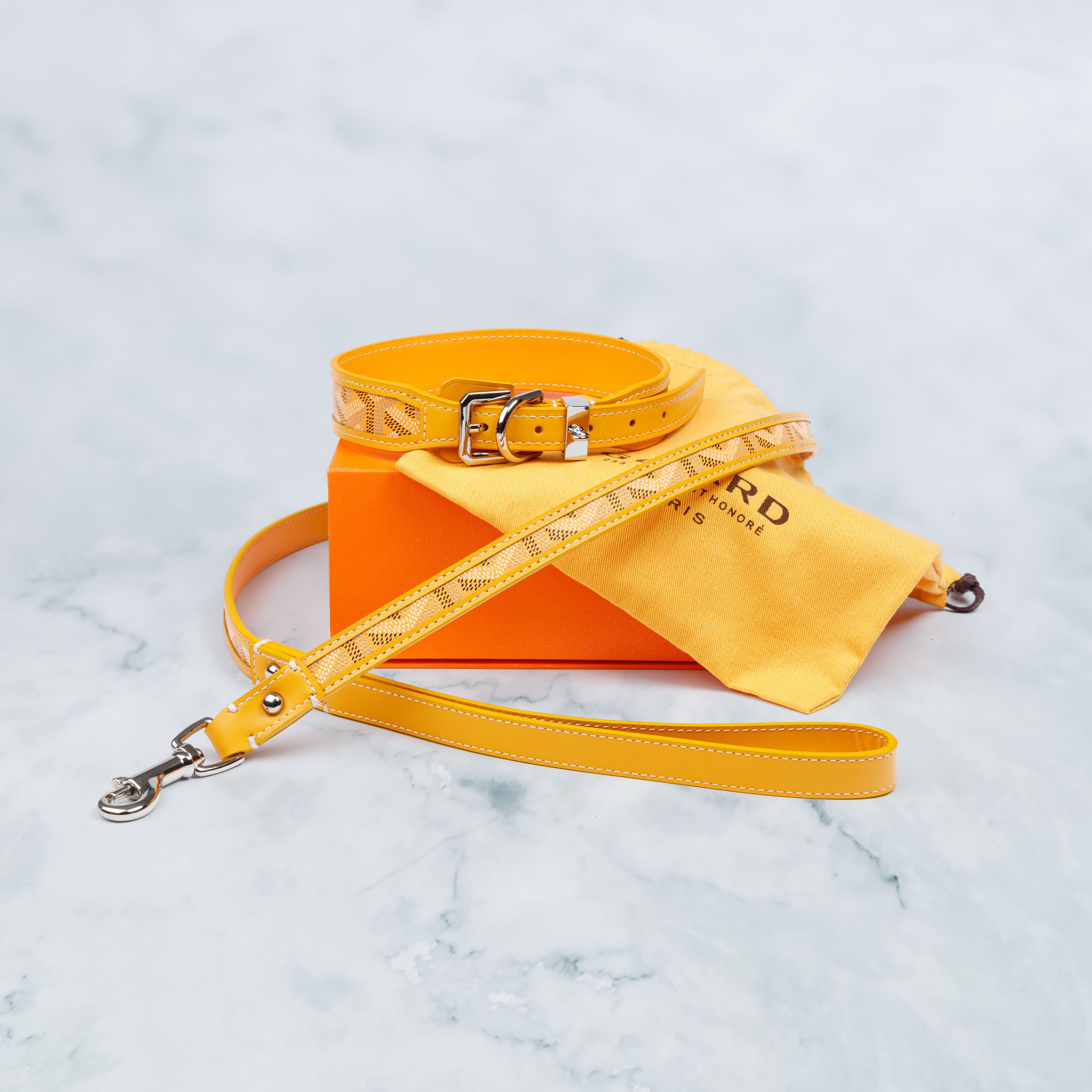 Set collare e guinzaglio in pelle Portobello Glow Deluxe Edition